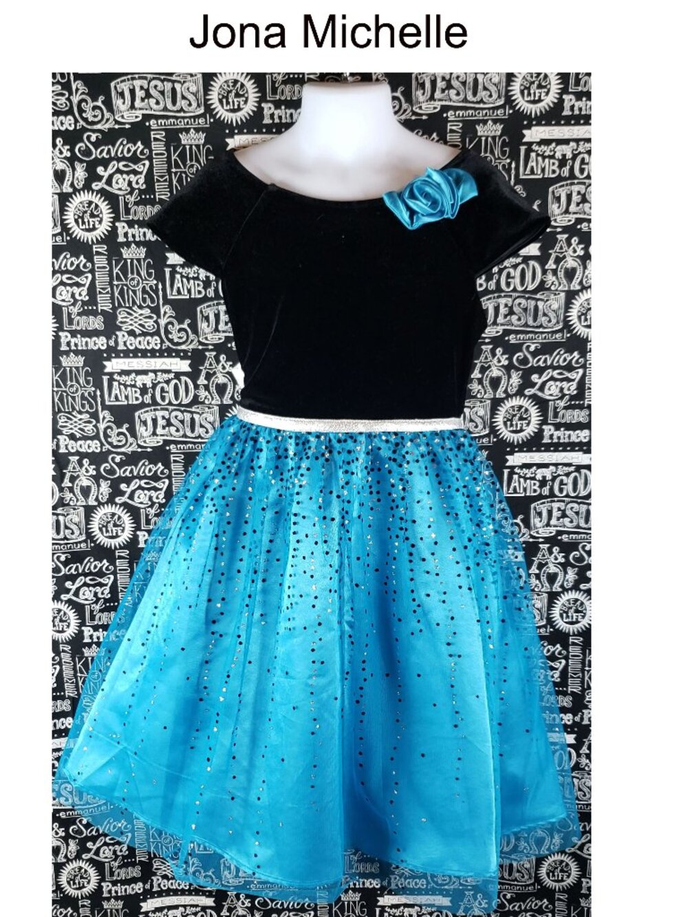 Jona Michelle Crushed Velvet Tulle Dress Size 7